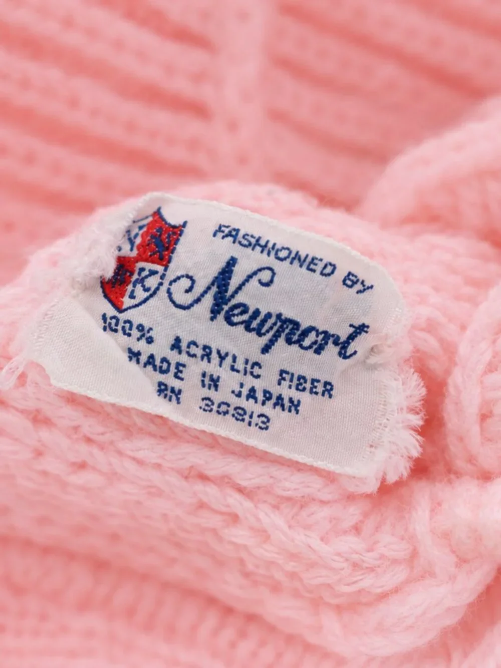 Vintage Newport Pink Knit Baby Sweater & Footed Pants Set Handmade Look